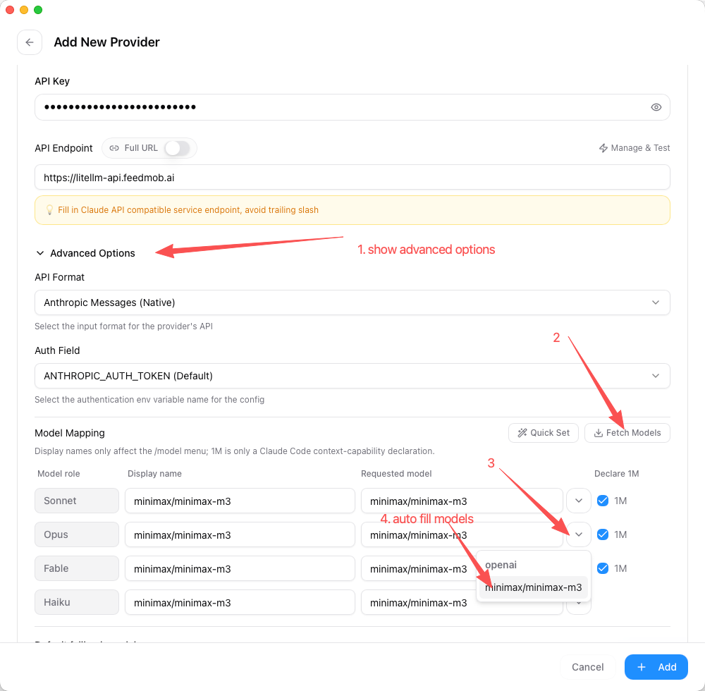 CC Switch Claude Code provider configuration page
